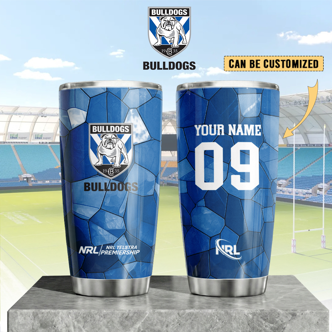 Auspiritmerch Canterbury-Bankstown Bulldogs Custom Stanley Quencher 20oz Stainless Steel Tumbler