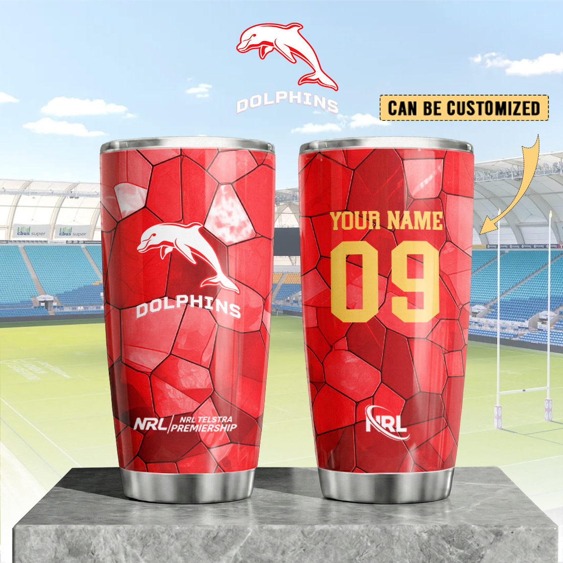 Auspiritmerch Dolphins Custom Stanley Quencher 20oz Stainless Steel Tumbler