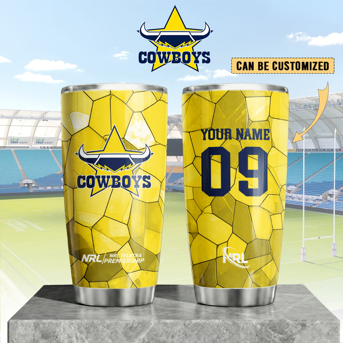Auspiritmerch North Queensland Cowboys Custom Stanley Quencher 20oz Stainless Steel Tumbler