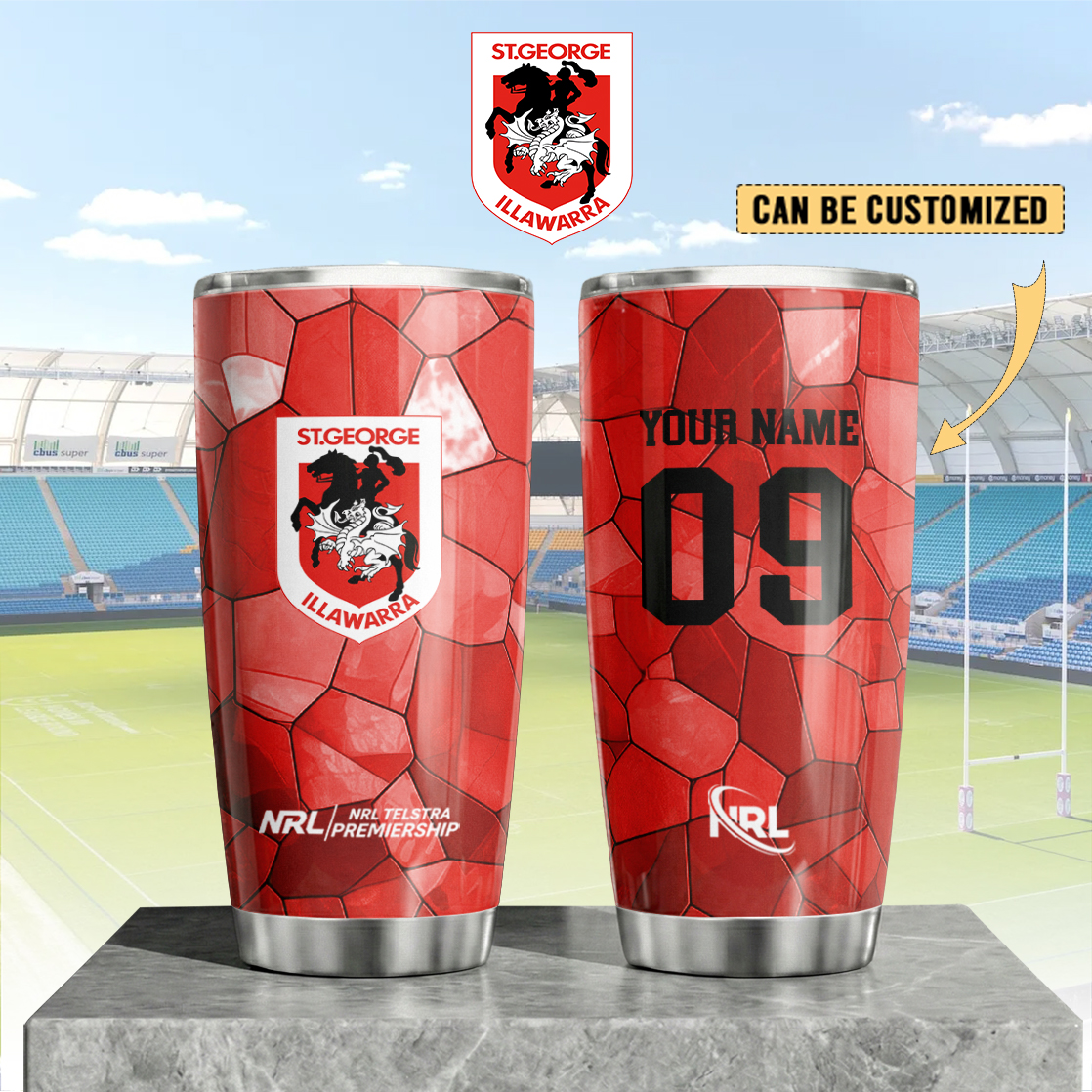 Auspiritmerch St. George Illawarra Dragons Custom Stanley Quencher 20oz Stainless Steel Tumbler