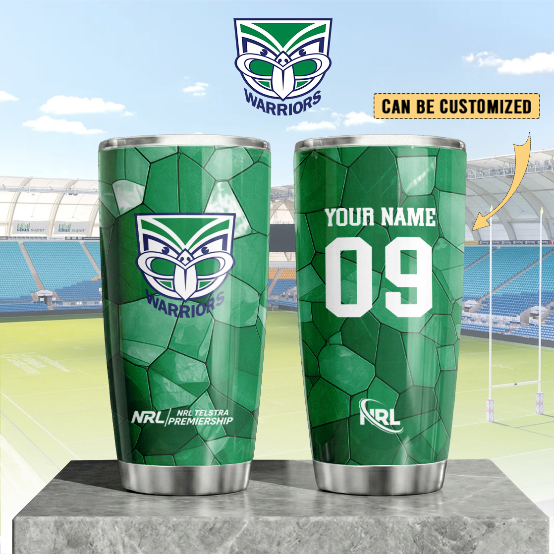Auspiritmerch New Zealand Warriors Custom Stanley Quencher 20oz Stainless Steel Tumbler