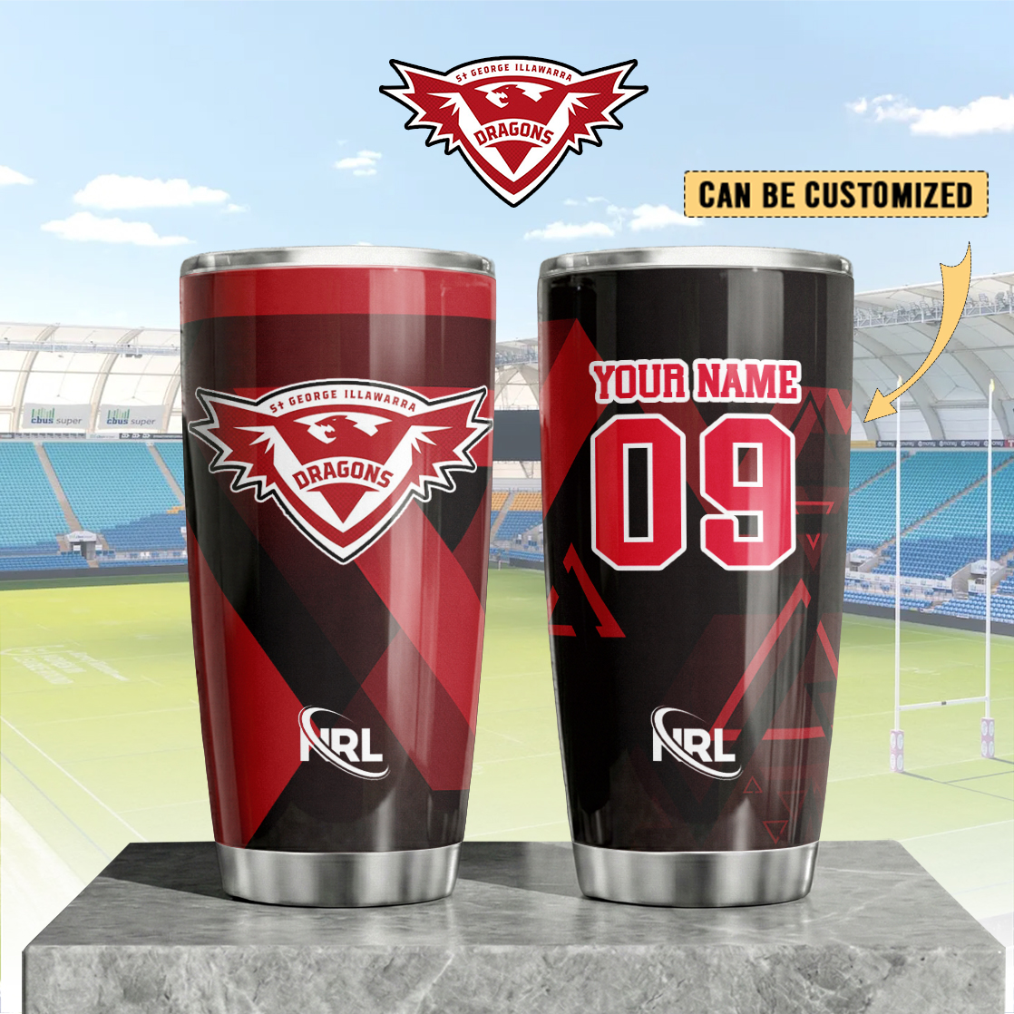 Auspiritmerch St. George Illawarra Dragons Custom Stanley Quencher 20oz Stainless Steel Tumbler