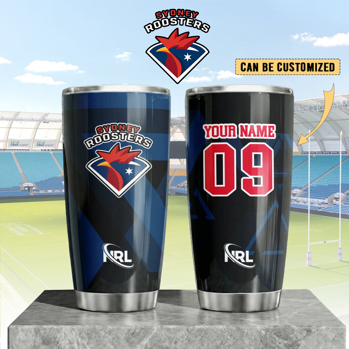 Auspiritmerch Sydney Roosters Custom Stanley Quencher 20oz Stainless Steel Tumbler