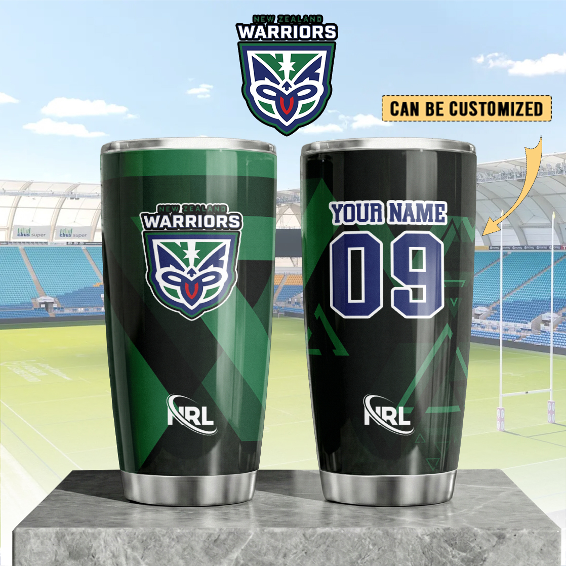 Auspiritmerch New Zealand Warriors Custom Stanley Quencher 20oz Stainless Steel Tumbler