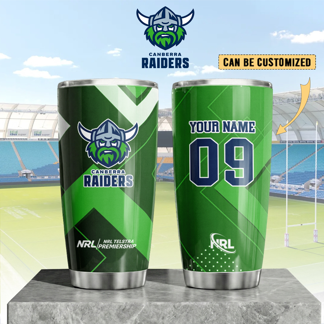 Auspiritmerch Canberra Raiders Custom Stanley Quencher 20oz Stainless Steel Tumbler