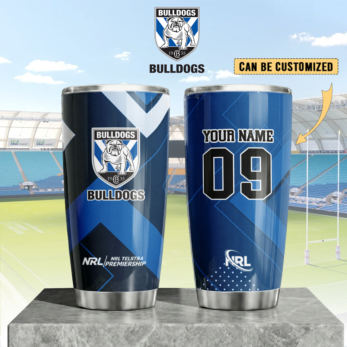 Auspiritmerch Canterbury-Bankstown Bulldogs Custom Stanley Quencher 20oz Stainless Steel Tumbler