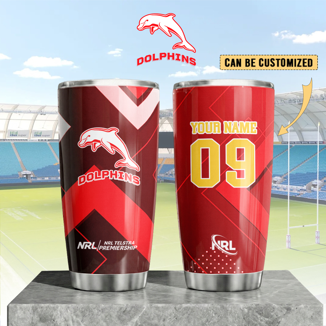 Auspiritmerch Dolphins Custom Stanley Quencher 20oz Stainless Steel Tumbler
