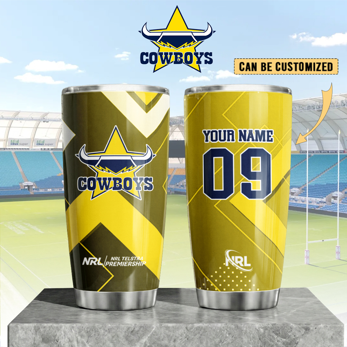 Auspiritmerch North Queensland Cowboys Custom Stanley Quencher 20oz Stainless Steel Tumbler