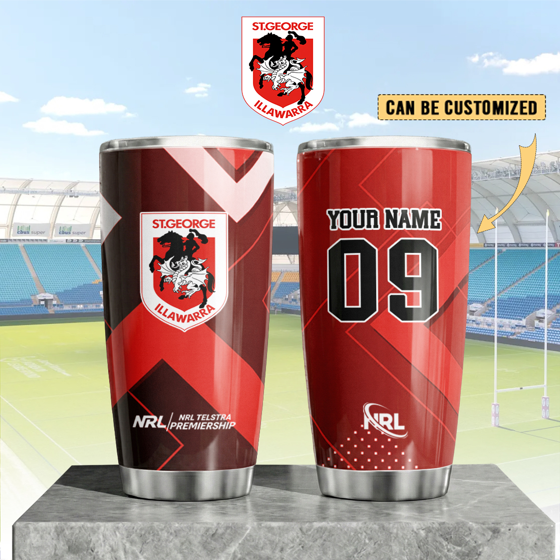 Auspiritmerch St. George Illawarra Dragons Custom Stanley Quencher 20oz Stainless Steel Tumbler