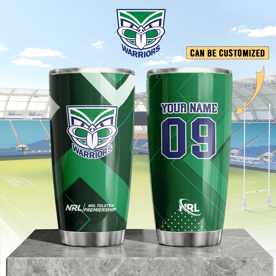 Auspiritmerch New Zealand Warriors Custom Stanley Quencher 20oz Stainless Steel Tumbler
