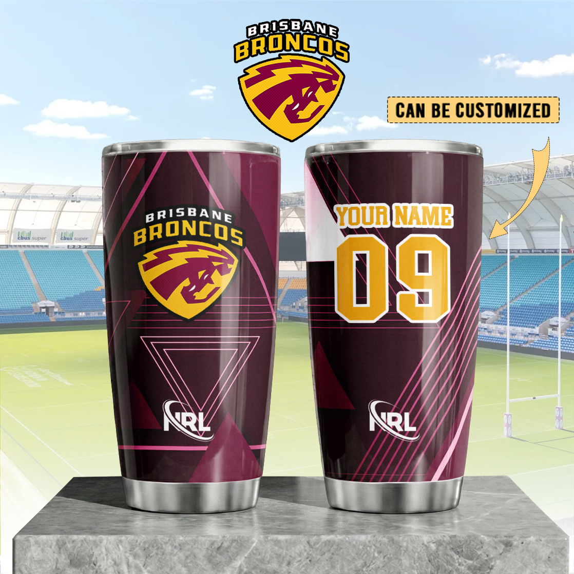Auspiritmerch Brisbane Broncos Custom Stanley Quencher 20oz Stainless Steel Tumbler