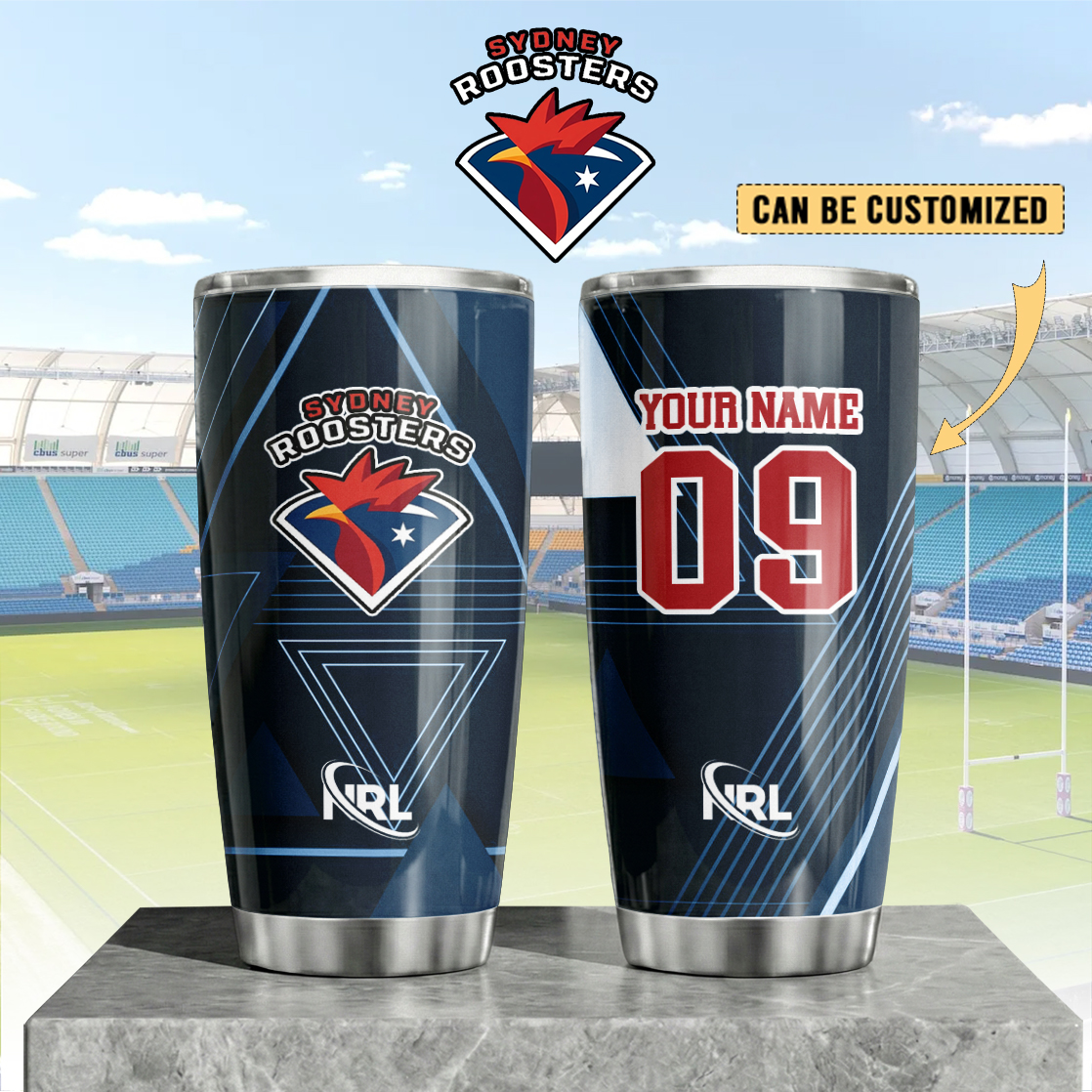 Auspiritmerch Sydney Roosters Custom Stanley Quencher 20oz Stainless Steel Tumbler