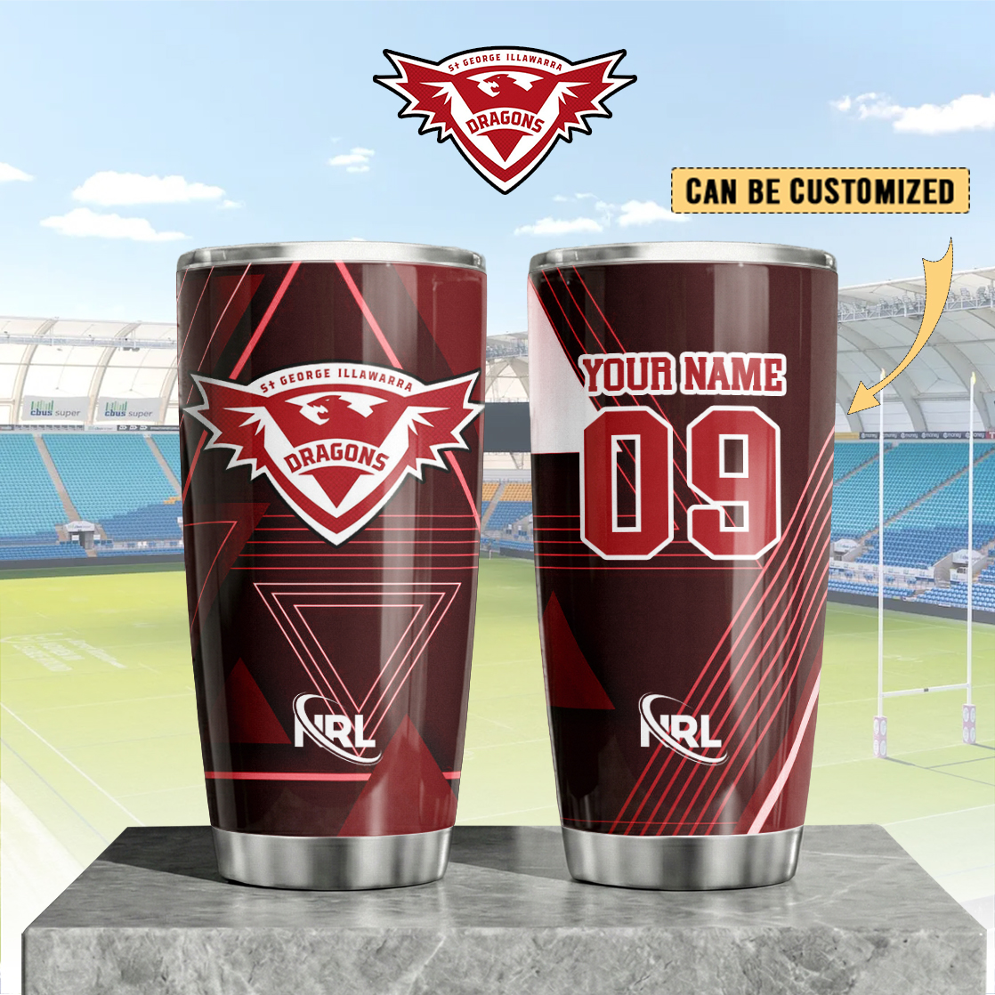 Auspiritmerch St. George Illawarra Dragons Custom Stanley Quencher 20oz Stainless Steel Tumbler
