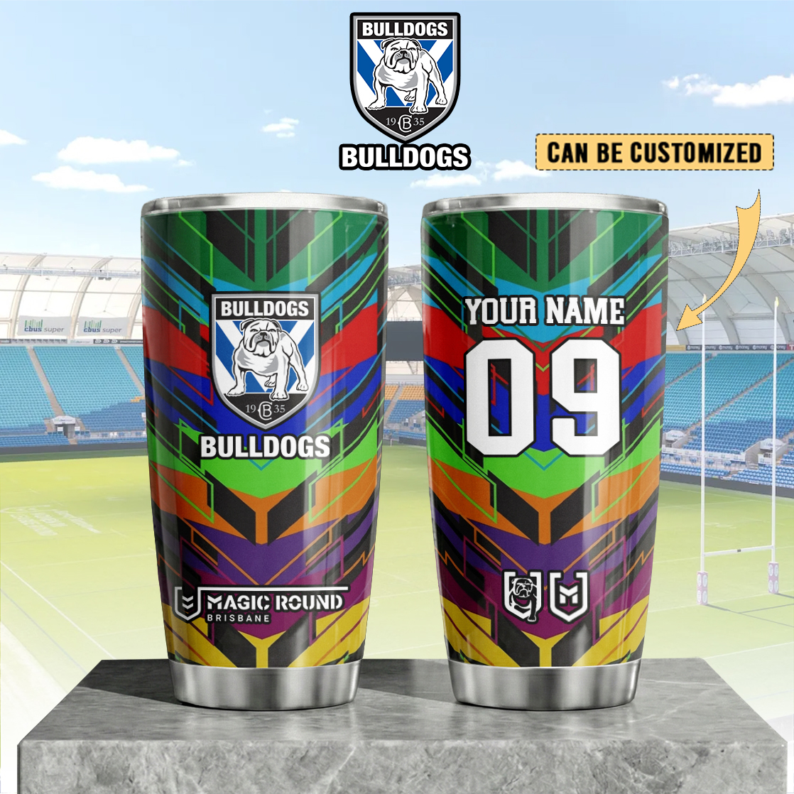 Auspiritmerch Canterbury-Bankstown Bulldogs Custom Stanley Quencher 20oz Stainless Steel Tumbler