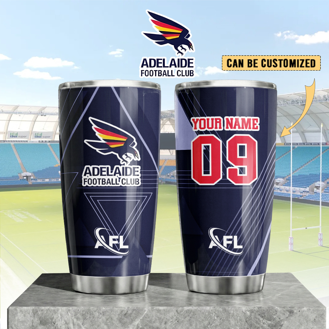 Auspiritmerch Adelaide Crows Custom Stanley Quencher 20oz Stainless Steel Tumbler