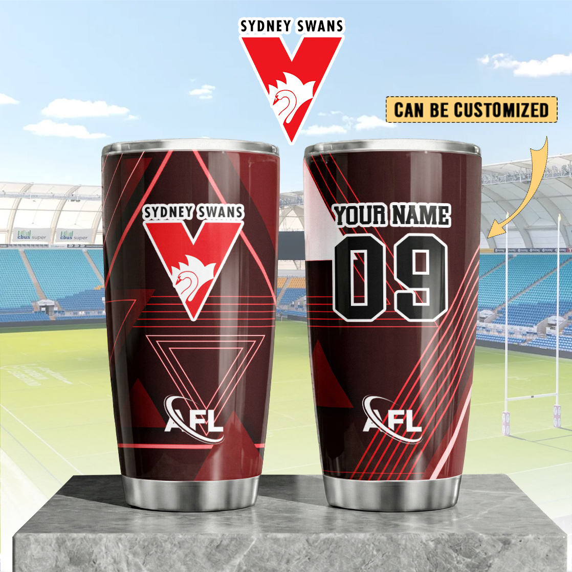 Auspiritmerch Sydney Swans Custom Stanley Quencher 20oz Stainless Steel Tumbler