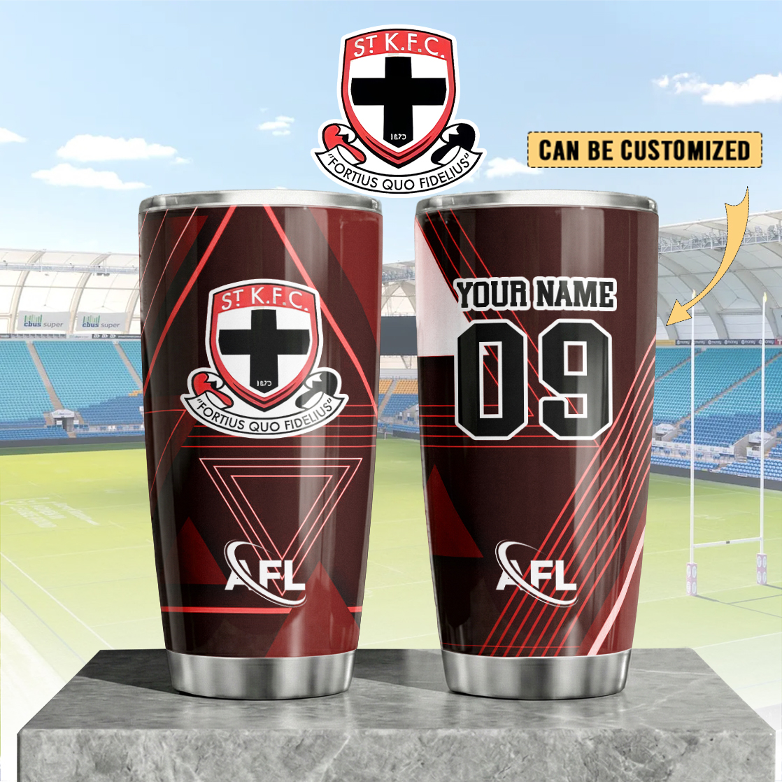 Auspiritmerch St Kilda Saints Custom Stanley Quencher 20oz Stainless Steel Tumbler