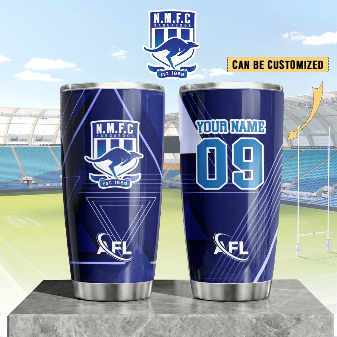 Auspiritmerch North Melbourne Custom Stanley Quencher 20oz Stainless Steel Tumbler