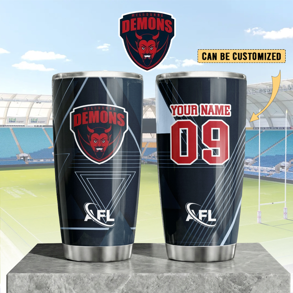 Auspiritmerch Melbourne Demons Custom Stanley Quencher 20oz Stainless Steel Tumbler