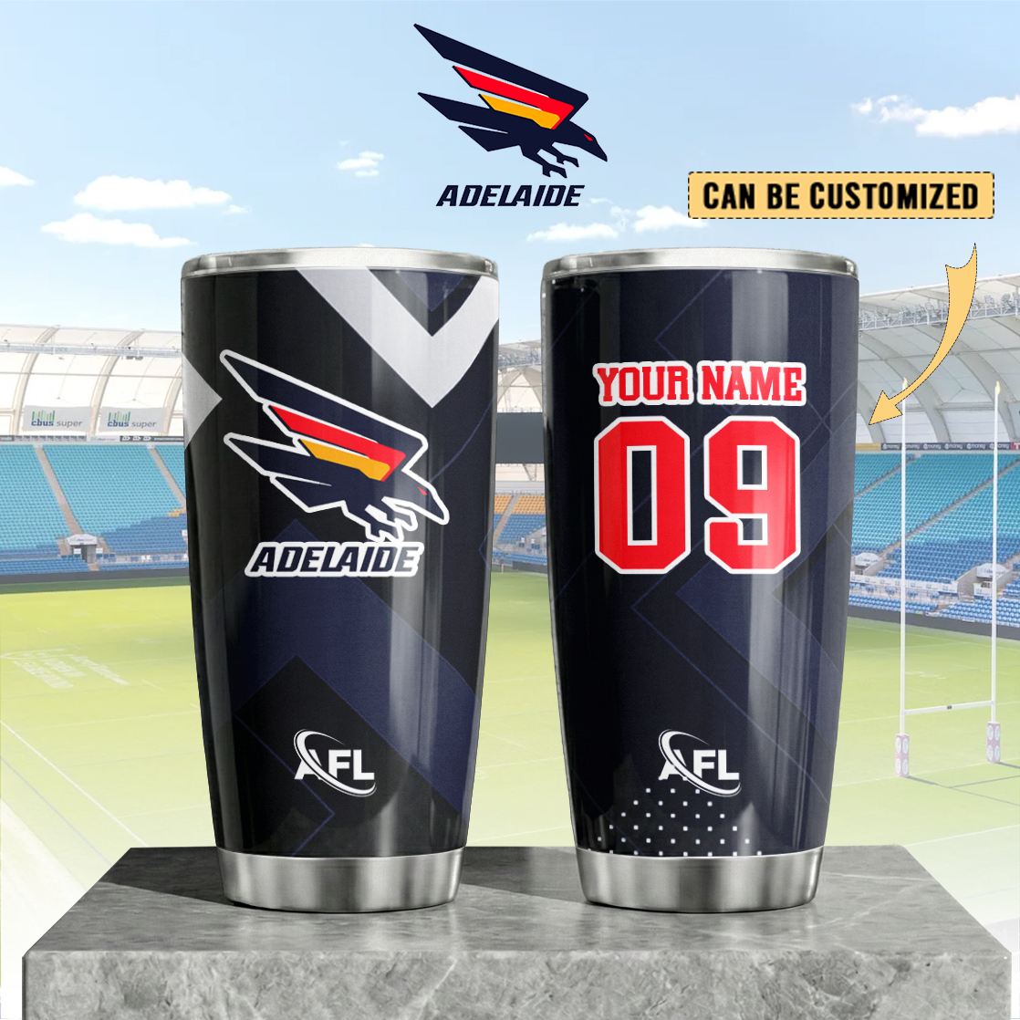 Auspiritmerch Adelaide Crows Custom Stanley Quencher 20oz Stainless Steel Tumbler