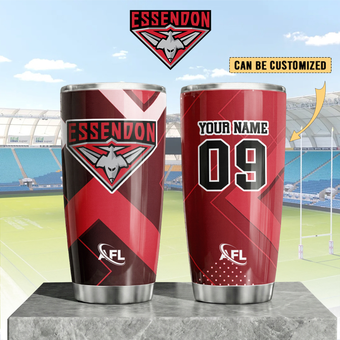 Auspiritmerch Essendon Custom Stanley Quencher 20oz Stainless Steel Tumbler