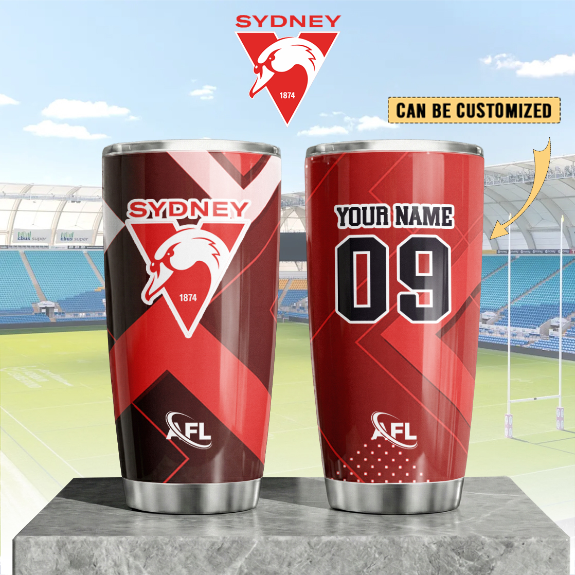 Auspiritmerch Sydney Swans Custom Stanley Quencher 20oz Stainless Steel Tumbler