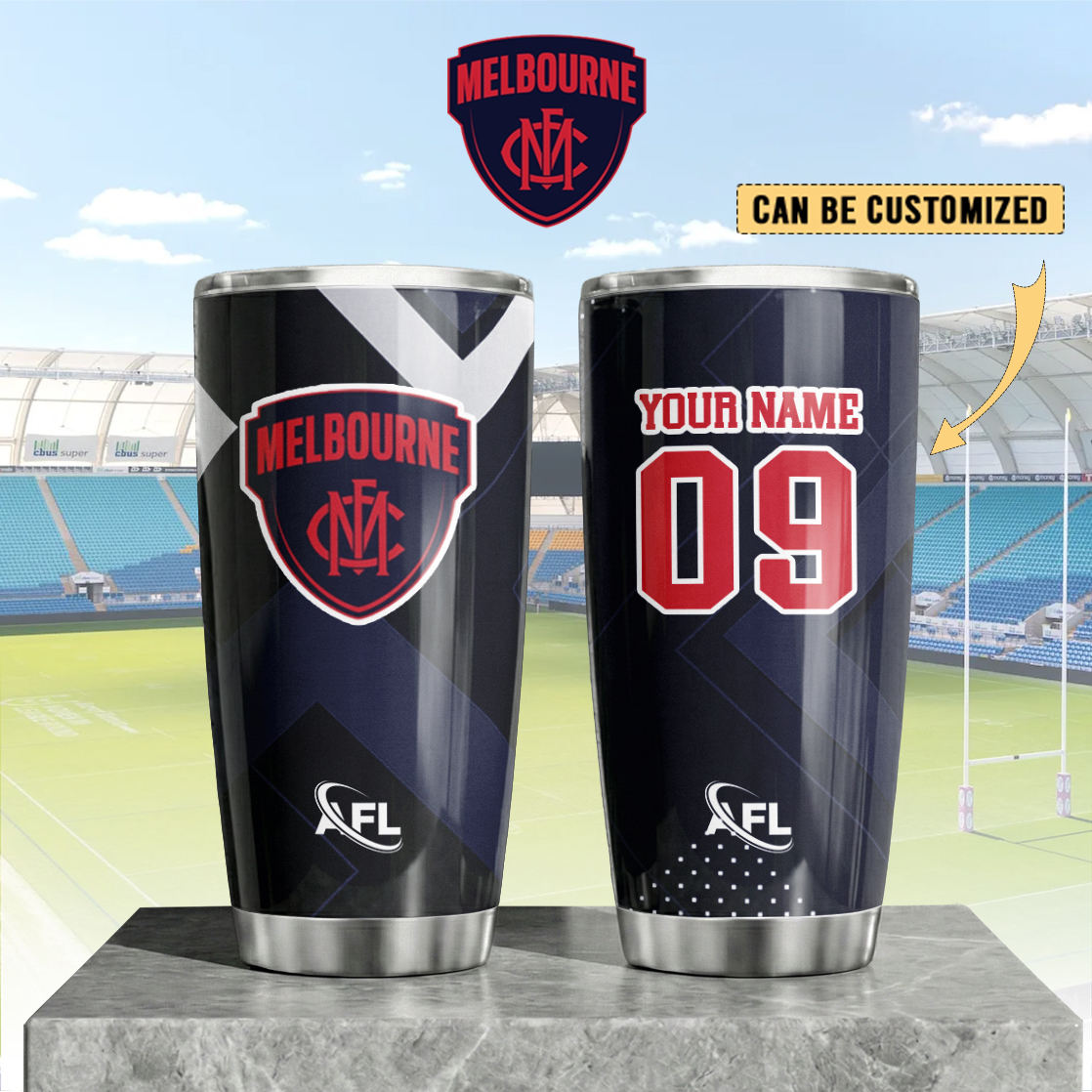Auspiritmerch Melbourne Demons Custom Stanley Quencher 20oz Stainless Steel Tumbler