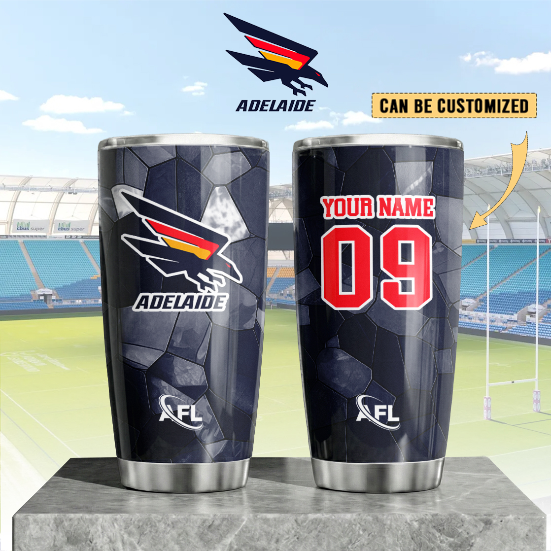 Auspiritmerch Adelaide Crows Custom Stanley Quencher 20oz Stainless Steel Tumbler