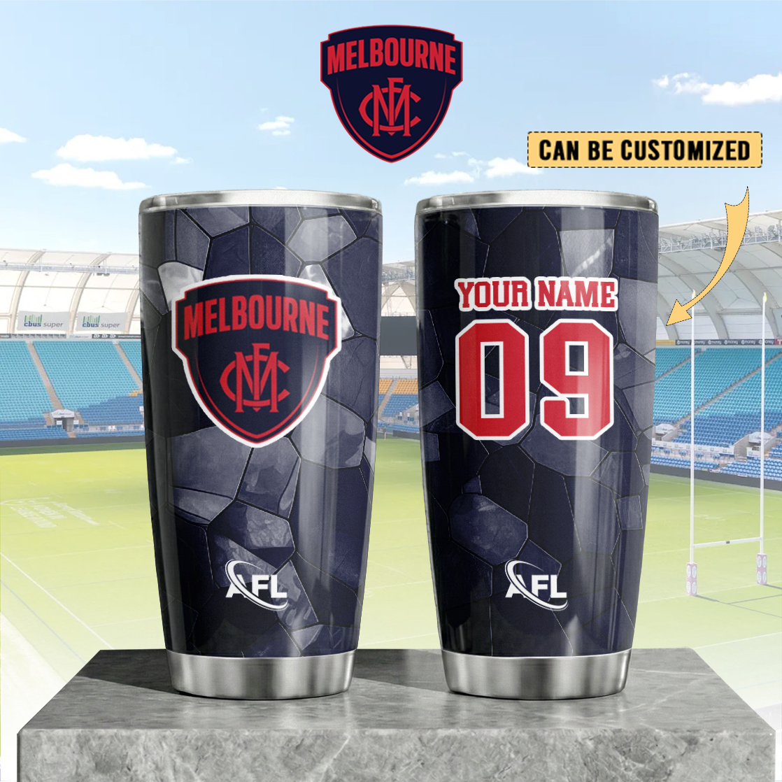 Auspiritmerch Melbourne Demons Custom Stanley Quencher 20oz Stainless Steel Tumbler