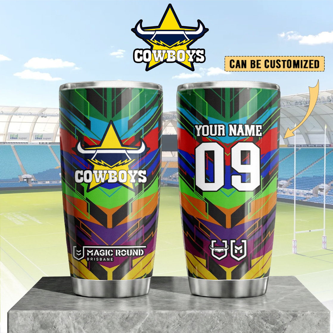 Auspiritmerch North Queensland Cowboys Custom Stanley Quencher 20oz Stainless Steel Tumbler