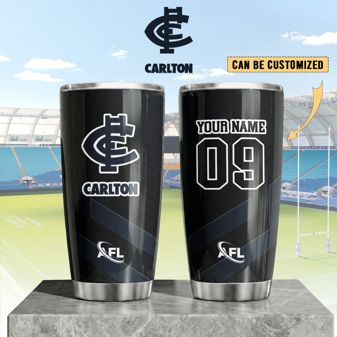 Auspiritmerch Carlton Blues Custom Stanley Quencher 20oz Stainless Steel Tumbler