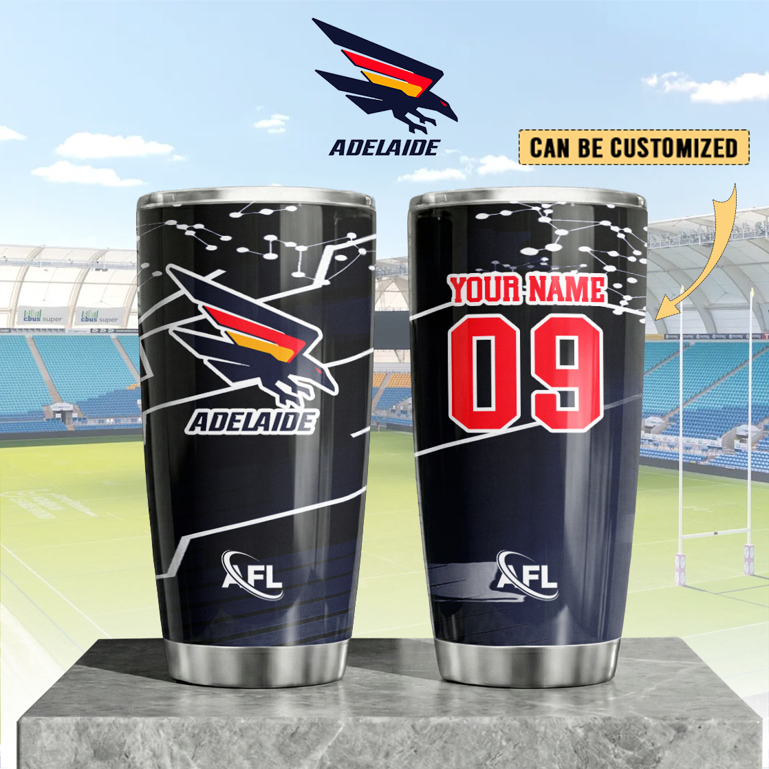 Auspiritmerch Adelaide Crows Custom Stanley Quencher 20oz Stainless Steel Tumbler