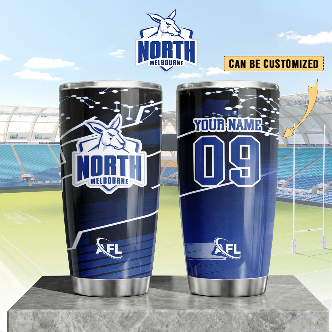 Auspiritmerch North Melbourne Custom Stanley Quencher 20oz Stainless Steel Tumbler