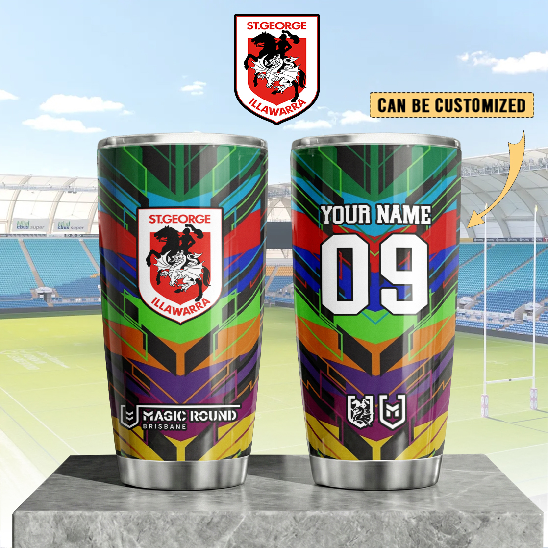 Auspiritmerch St. George Illawarra Dragons Custom Stanley Quencher 20oz Stainless Steel Tumbler