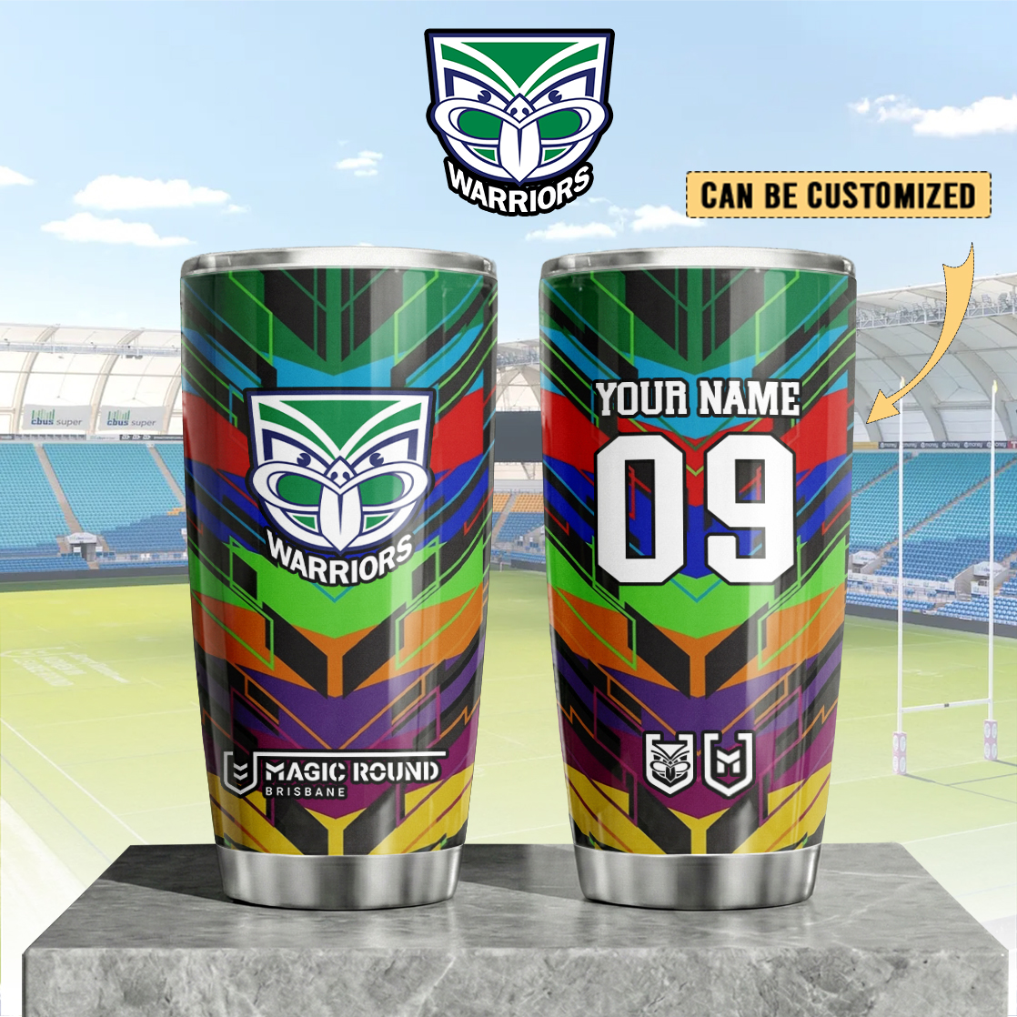 Auspiritmerch New Zealand Warriors Custom Stanley Quencher 20oz Stainless Steel Tumbler