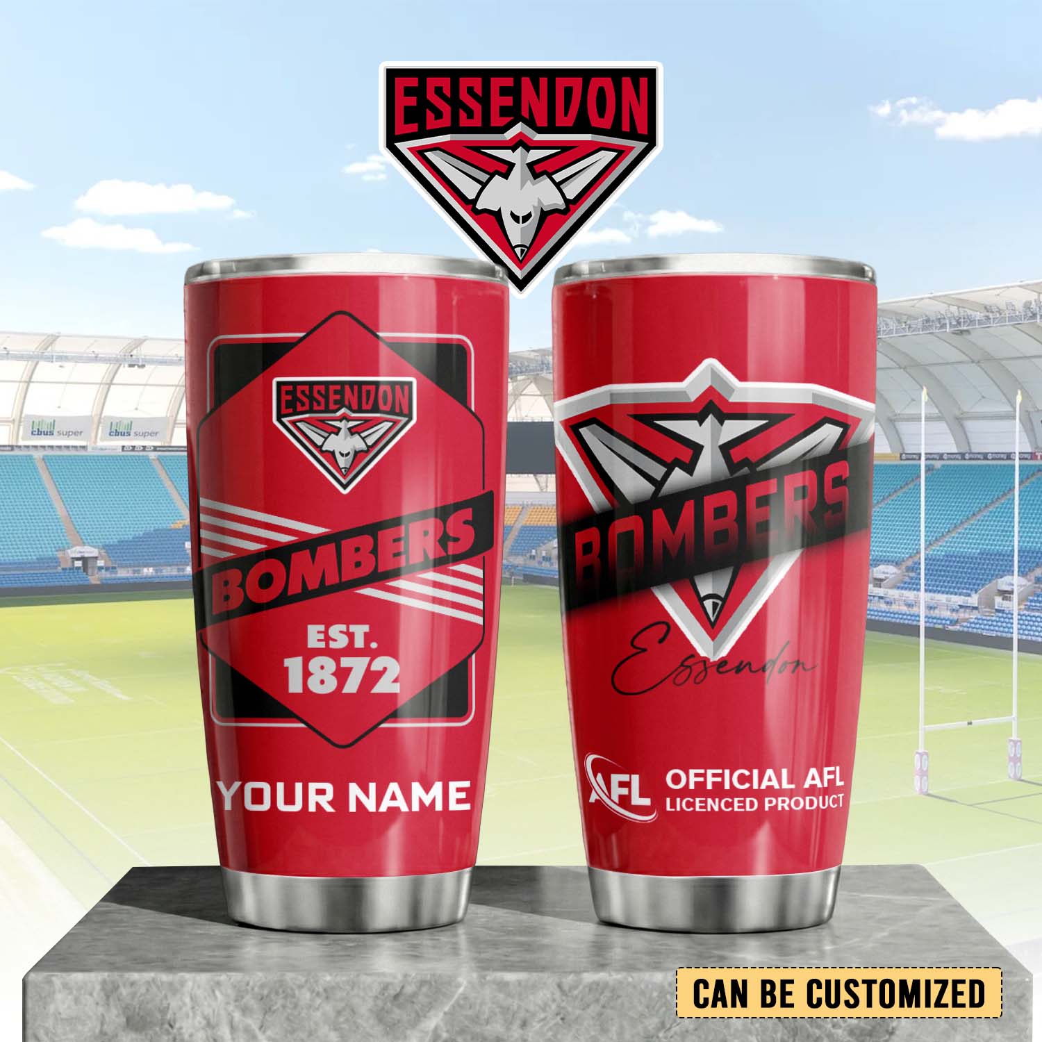 Auspiritmerch Essendon Custom Stanley Quencher 20oz Stainless Steel Tumbler