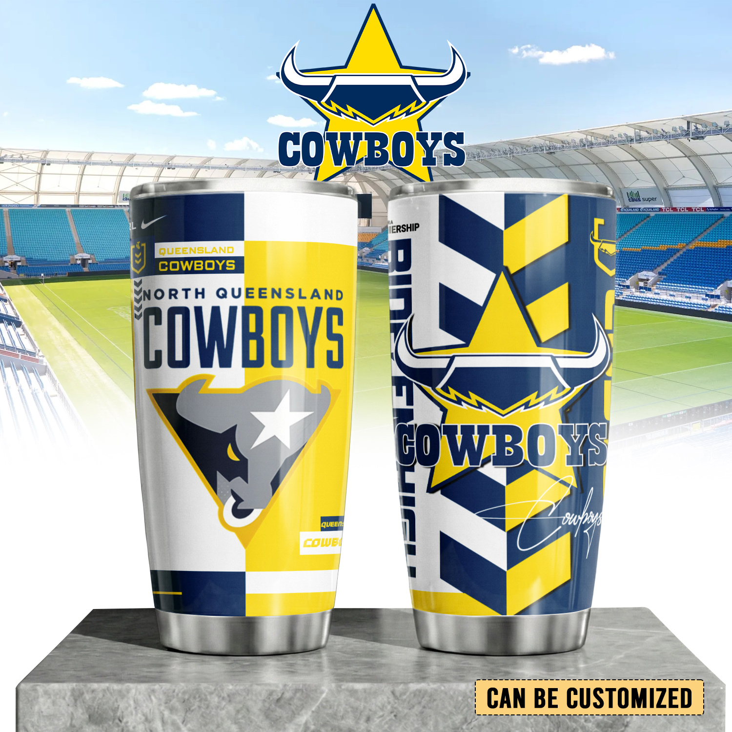 Auspiritmerch North Queensland Cowboys Custom Stanley Quencher 20oz Stainless Steel Tumbler