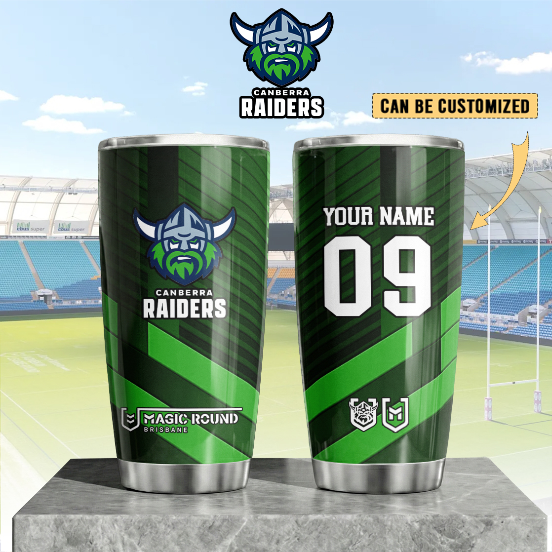 Auspiritmerch Canberra Raiders Custom Stanley Quencher 20oz Stainless Steel Tumbler