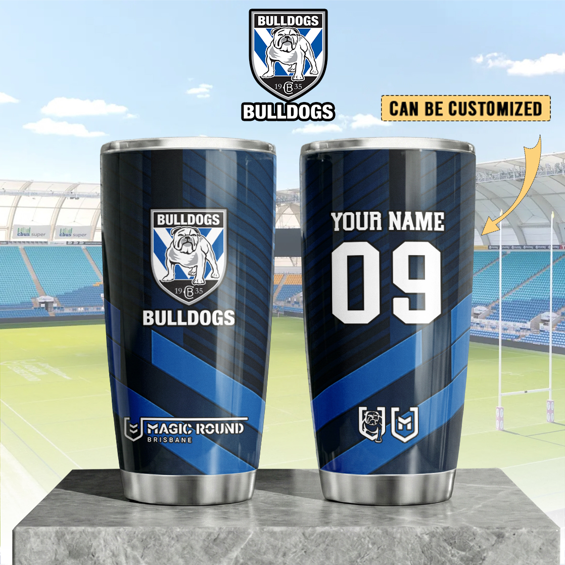 Auspiritmerch Canterbury-Bankstown Bulldogs Custom Stanley Quencher 20oz Stainless Steel Tumbler