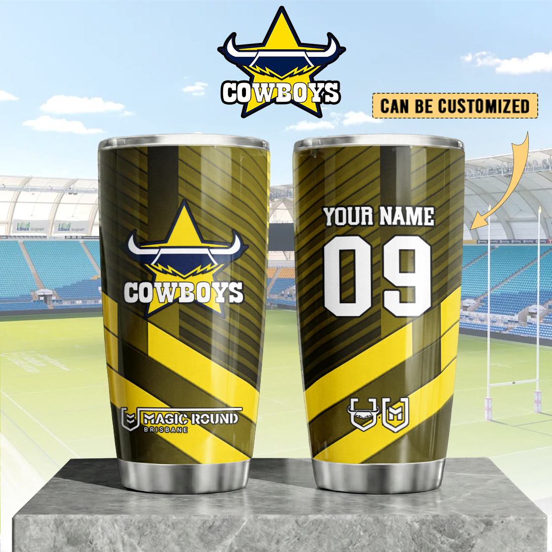 Auspiritmerch North Queensland Cowboys Custom Stanley Quencher 20oz Stainless Steel Tumbler