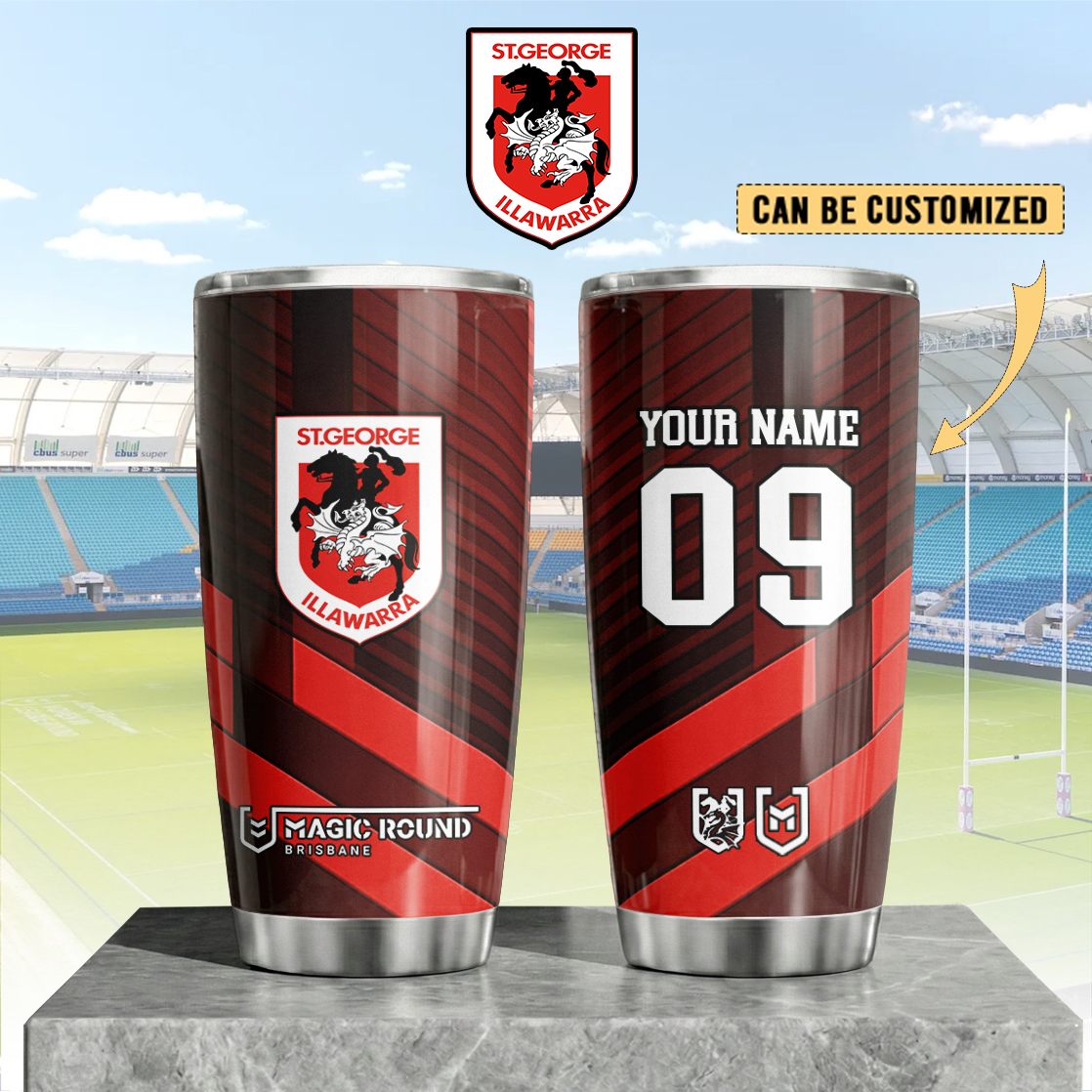 Auspiritmerch St. George Illawarra Dragons Custom Stanley Quencher 20oz Stainless Steel Tumbler