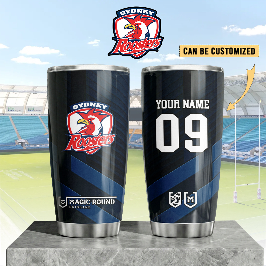 Auspiritmerch Sydney Roosters Custom Stanley Quencher 20oz Stainless Steel Tumbler