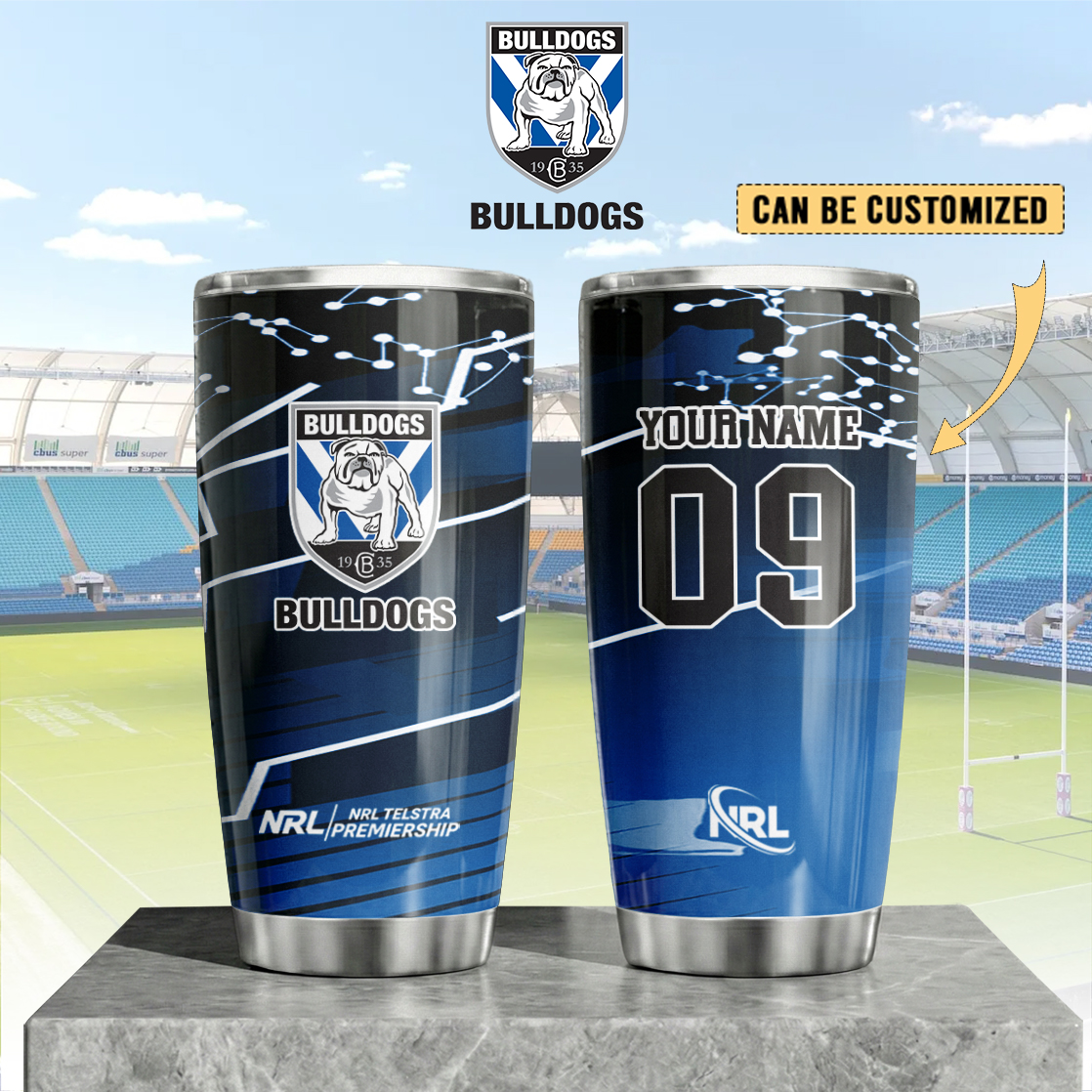 Auspiritmerch Canterbury-Bankstown Bulldogs Custom Stanley Quencher 20oz Stainless Steel Tumbler