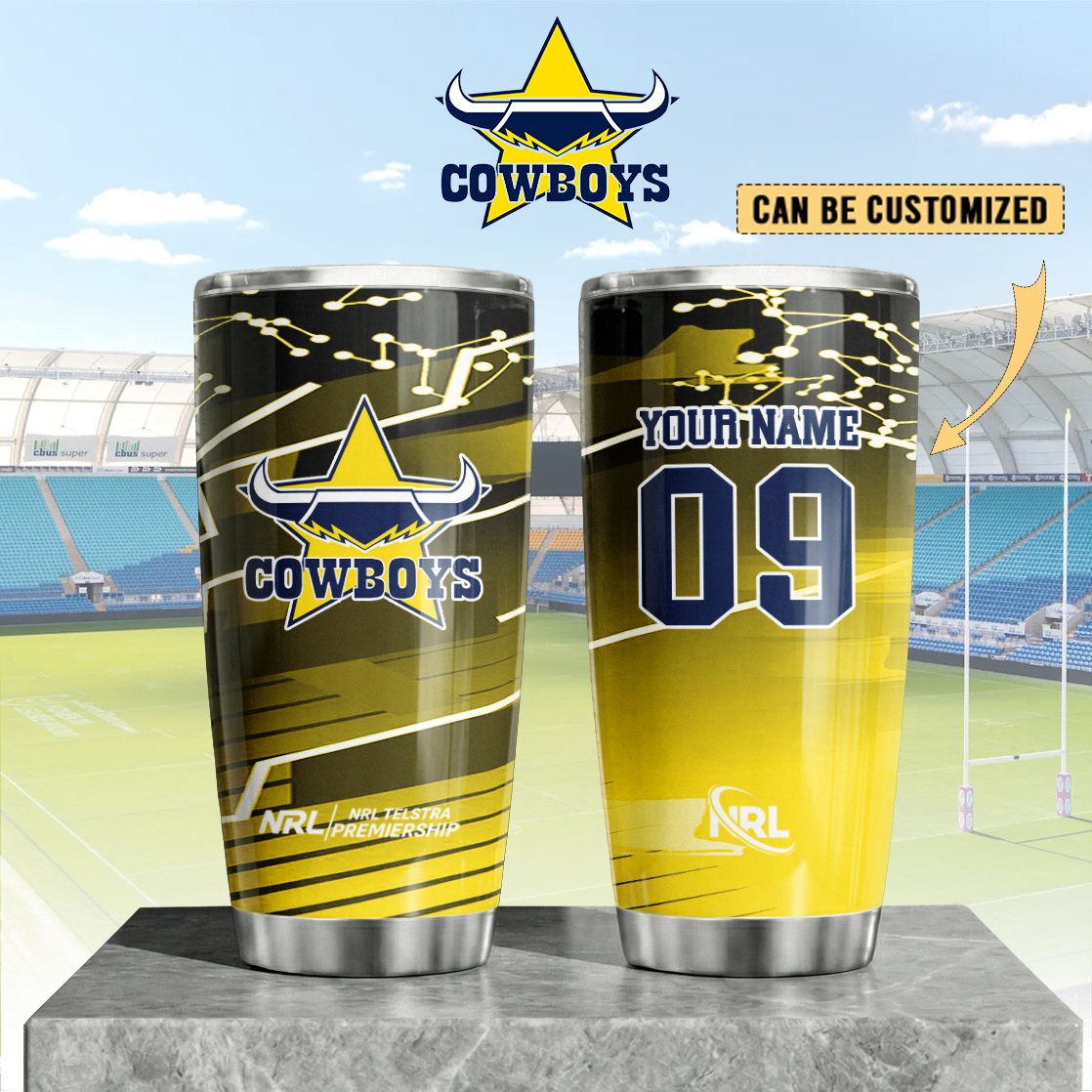 Auspiritmerch North Queensland Cowboys Custom Stanley Quencher 20oz Stainless Steel Tumbler