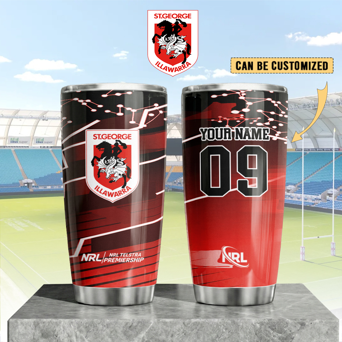 Auspiritmerch St. George Illawarra Dragons Custom Stanley Quencher 20oz Stainless Steel Tumbler