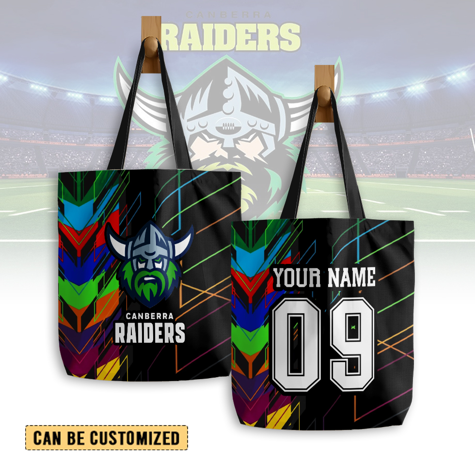 Auspiritmerch Canberra Raiders Personalized Tote Bags Gift For Fans