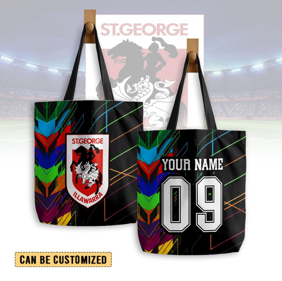 Auspiritmerch St. George Illawarra Dragons Personalized Tote Bags Gift For Fans