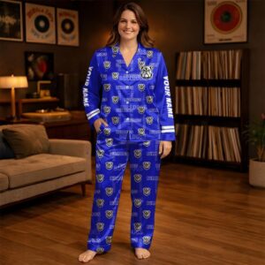 Auspiritmerch Canterbury-Bankstown Bulldogs Long Woman Pajamas Full Set Special Personalized Gifts