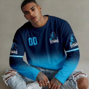 Auspiritmerch Gold Coast Titans Gradient Color Long Sweatshirt Personalized Gifts