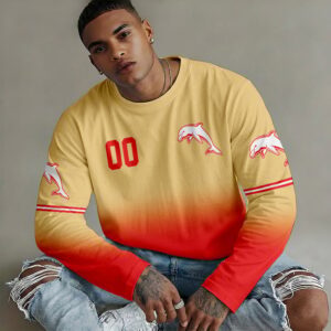 Auspiritmerch Dolphins Gradient Color Long Sweatshirt Personalized Gifts